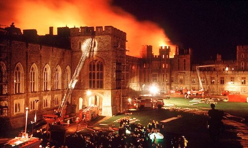 Windsor Castle fire, during Elizabeth I's Annus Horibilis