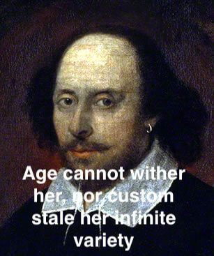 The origin of 'Age cannot wither her, nor custom stale her infinite variety'.